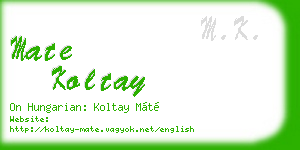 mate koltay business card